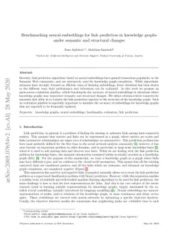 Benchmarking neural embeddings for link prediction in knowledge graphs
  under semantic and structural changes