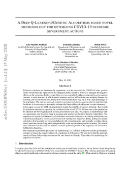 A Deep Q-learning/genetic Algorithms Based Novel Methodology For
  Optimizing Covid-19 Pandemic Government Actions