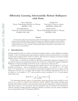 Efficiently Learning Adversarially Robust Halfspaces with Noise