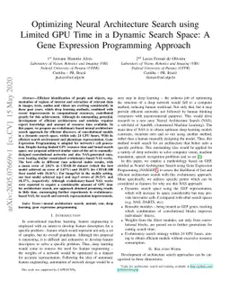 Optimizing Neural Architecture Search using Limited GPU Time in a
  Dynamic Search Space: A Gene Expression Programming Approach