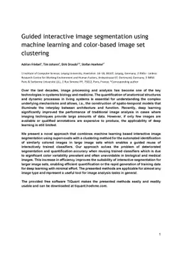 Guided interactive image segmentation using machine learning and color
  based data set clustering