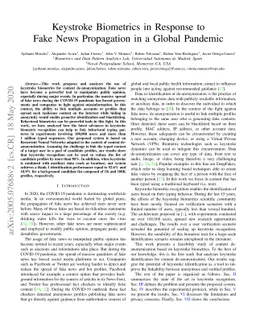 Keystroke Biometrics in Response to Fake News Propagation in a Global
  Pandemic