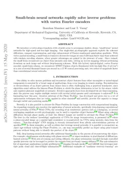 Small-brain neural networks rapidly solve inverse problems with vortex
  Fourier encoders