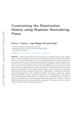 Constraining the Reionization History using Bayesian Normalizing Flows