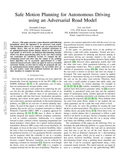 Safe Motion Planning for Autonomous Driving using an Adversarial Road
  Model
