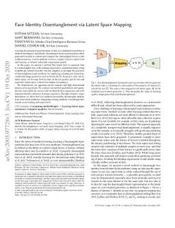 Face Identity Disentanglement via Latent Space Mapping