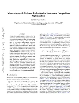 Momentum with Variance Reduction for Nonconvex Composition Optimization