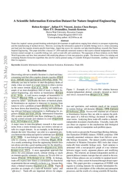 A Scientific Information Extraction Dataset for Nature Inspired
  Engineering