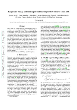 Large scale weakly and semi-supervised learning for low-resource video
  ASR