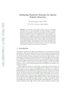 Oscillating Statistical Moments for Speech Polarity Detection