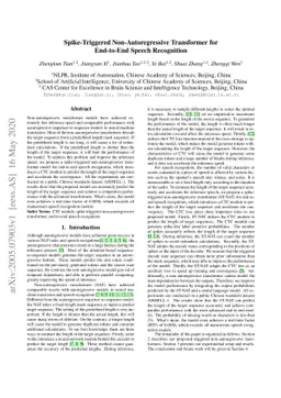 Spike-Triggered Non-Autoregressive Transformer for End-to-End Speech
  Recognition