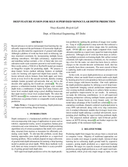 Deep feature fusion for self-supervised monocular depth prediction