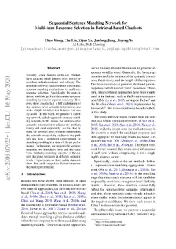 Sequential Sentence Matching Network for Multi-turn Response Selection
  in Retrieval-based Chatbots