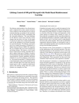 Lifelong Control of Off-grid Microgrid with Model Based Reinforcement
  Learning