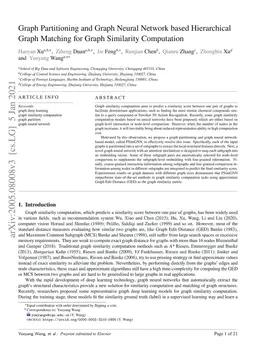 Graph Partitioning and Graph Neural Network based Hierarchical Graph
  Matching for Graph Similarity Computation