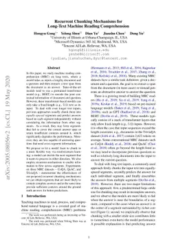 Recurrent Chunking Mechanisms for Long-Text Machine Reading
  Comprehension