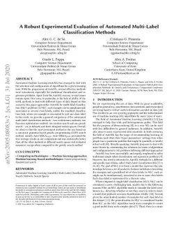 A Robust Experimental Evaluation of Automated Multi-Label Classification
  Methods