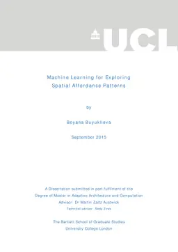 Machine Learning for Exploring Spatial Affordance Patterns