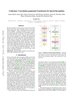 Conformer: Convolution-augmented Transformer for Speech Recognition