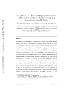 A Combined Data-driven and Physics-driven Method for Steady Heat
  Conduction Prediction using Deep Convolutional Neural Networks