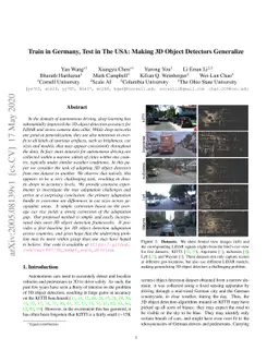 Train in Germany, Test in The USA: Making 3D Object Detectors Generalize