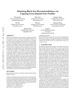 Attacking Black-box Recommendations via Copying Cross-domain User
  Profiles