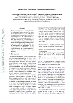 Adversarial Training for Commonsense Inference