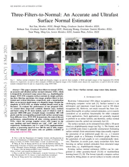 Three-Filters-to-Normal: An Accurate and Ultrafast Surface Normal
  Estimator
