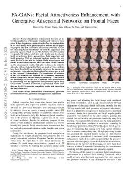 FA-GANs: Facial Attractiveness Enhancement with Generative Adversarial
  Networks on Frontal Faces