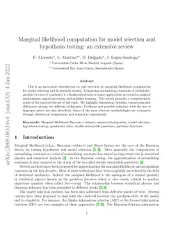 Marginal likelihood computation for model selection and hypothesis
  testing: an extensive review