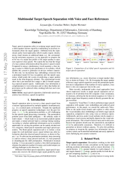 Multimodal Target Speech Separation with Voice and Face References