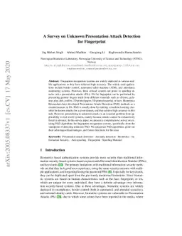 A Survey on Unknown Presentation Attack Detection for Fingerprint