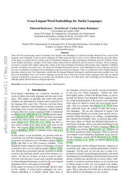 Cross-Lingual Word Embeddings for Turkic Languages