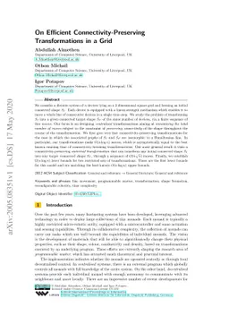 On Efficient Connectivity-Preserving Transformations in a Grid