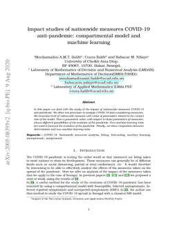 Impact studies of nationwide measures COVID-19 anti-pandemic:
  compartmental model and machine learning