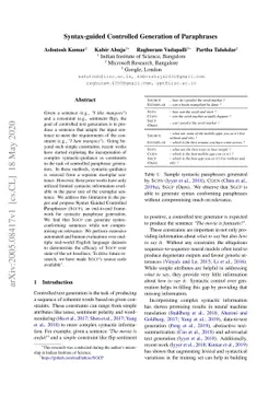 Syntax-guided Controlled Generation of Paraphrases