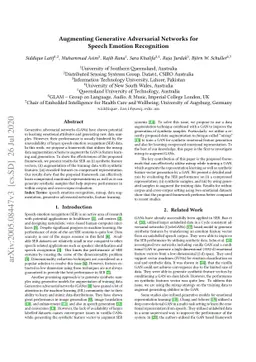 Augmenting Generative Adversarial Networks for Speech Emotion
  Recognition