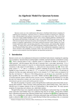 An Algebraic Model For Quorum Systems