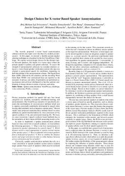 Design Choices for X-vector Based Speaker Anonymization