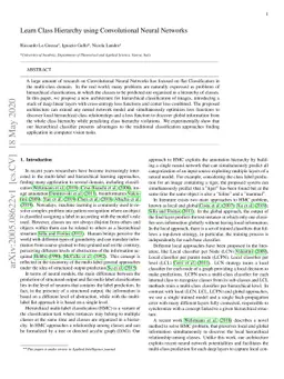 Learn Class Hierarchy using Convolutional Neural Networks