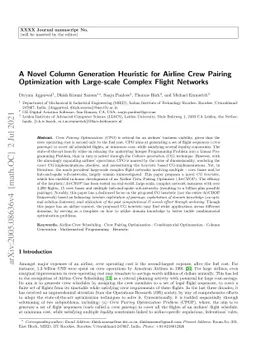 A Novel Column Generation Heuristic for Airline Crew Pairing
  Optimization with Large-scale Complex Flight Networks