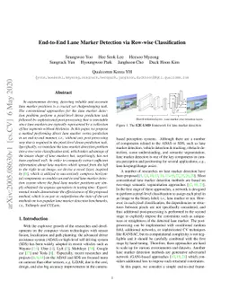 End-to-End Lane Marker Detection via Row-wise Classification