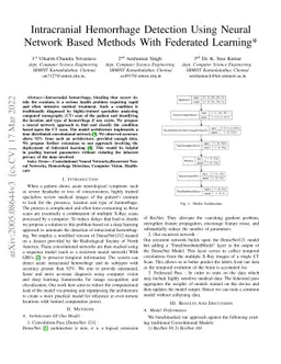 Intracranial Hemorrhage Detection Using Neural Network Based Methods
  With Federated Learning