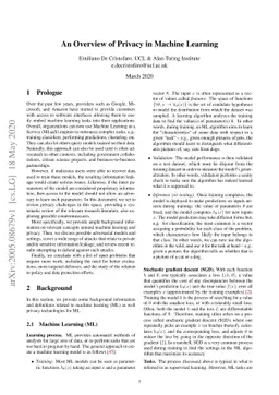 An Overview of Privacy in Machine Learning