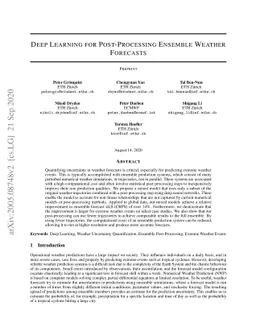 Deep Learning for Post-Processing Ensemble Weather Forecasts