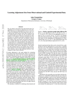 Learning Adjustment Sets from Observational and Limited Experimental
  Data