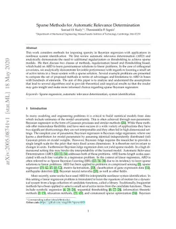 Sparse Methods for Automatic Relevance Determination