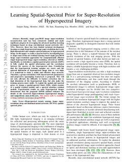 Learning Spatial-Spectral Prior for Super-Resolution of Hyperspectral
  Imagery