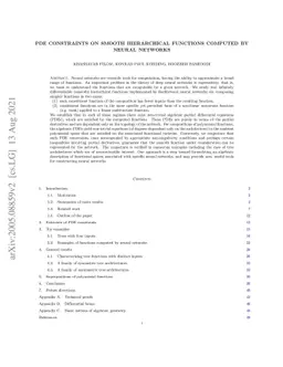 PDE constraints on smooth hierarchical functions computed by neural
  networks