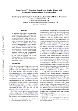 Span-ConveRT: Few-shot Span Extraction for Dialog with Pretrained
  Conversational Representations